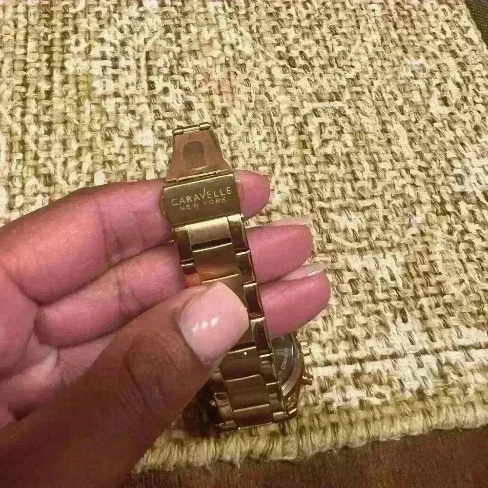 Caravelle Ladie's, Rose Gold Stainless Steel Strap, Brown Dial Watch 44L195